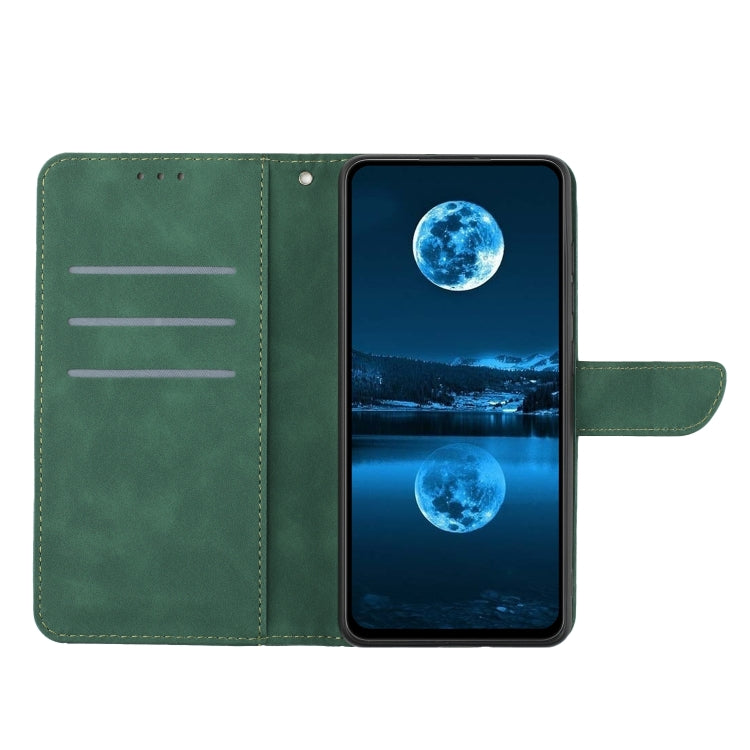 For Xiaomi Redmi 11A Stitching Embossed Leather Phone Case(Green) - Xiaomi Cases by buy2fix | Online Shopping UK | buy2fix