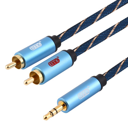 EMK 3.5mm Jack Male to 2 x RCA Male Gold Plated Connector Speaker Audio Cable, Cable Length:2m(Dark Blue) - Audio Optical Cables by EMK | Online Shopping UK | buy2fix