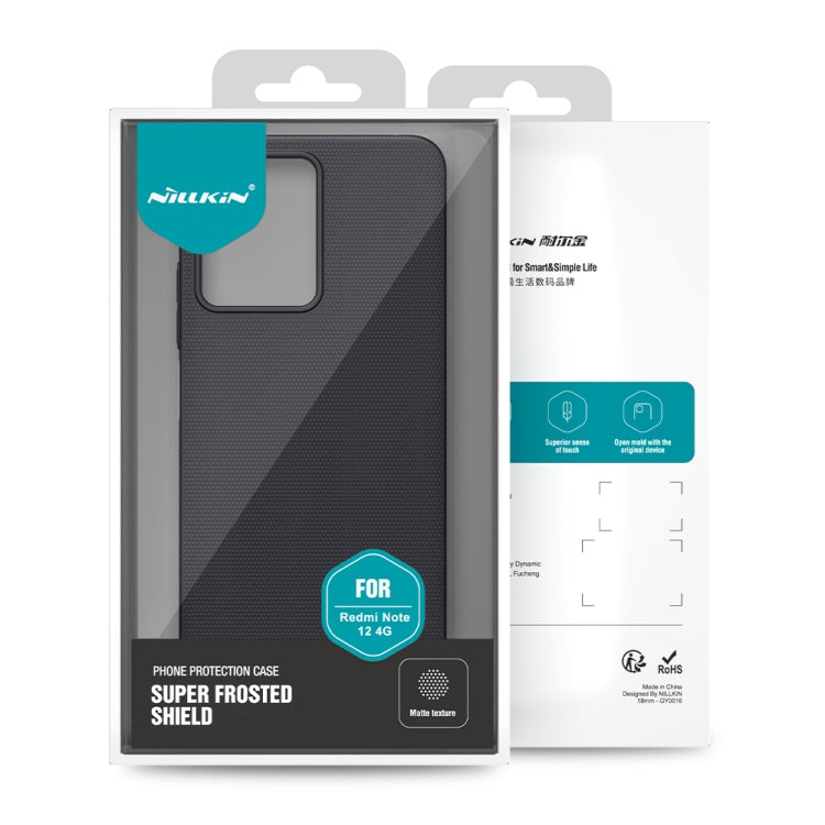 For Xiaomi Redmi Note 12 4G Global NILLKIN Frosted PC Phone Case(Black) - Xiaomi Cases by NILLKIN | Online Shopping UK | buy2fix