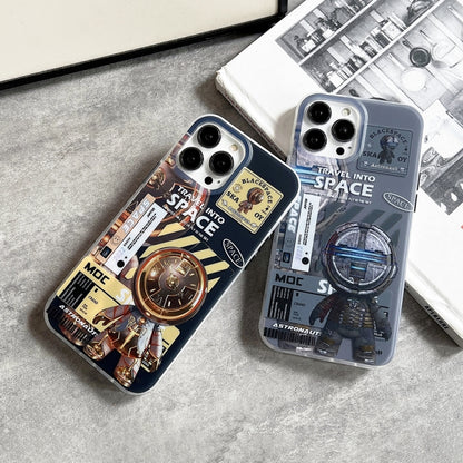 For iPhone 12 Pro Max Dual-side IMD Astronaut Frosted Phone Case(Black Gold) - iPhone 12 Pro Max Cases by buy2fix | Online Shopping UK | buy2fix