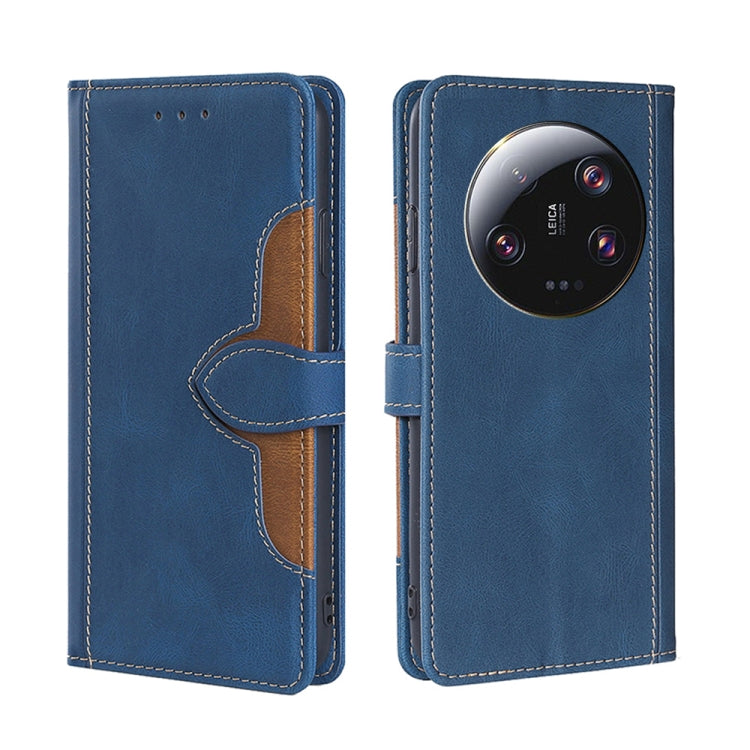 For Xiaomi 13 Ultra 5G Skin Feel Magnetic Buckle Leather Phone Case(Blue) - 13 Ultra Cases by buy2fix | Online Shopping UK | buy2fix