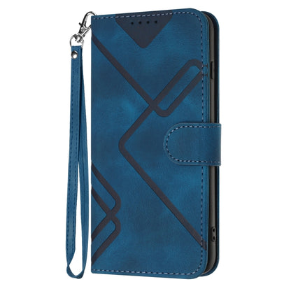 For Honor 70 Lite Line Pattern Skin Feel Leather Phone Case(Royal Blue) - Honor Cases by buy2fix | Online Shopping UK | buy2fix