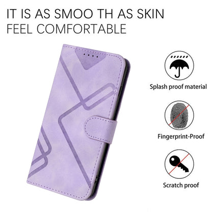 For Honor 70 Pro / 70 Pro+ Line Pattern Skin Feel Leather Phone Case(Light Purple) - Honor Cases by buy2fix | Online Shopping UK | buy2fix