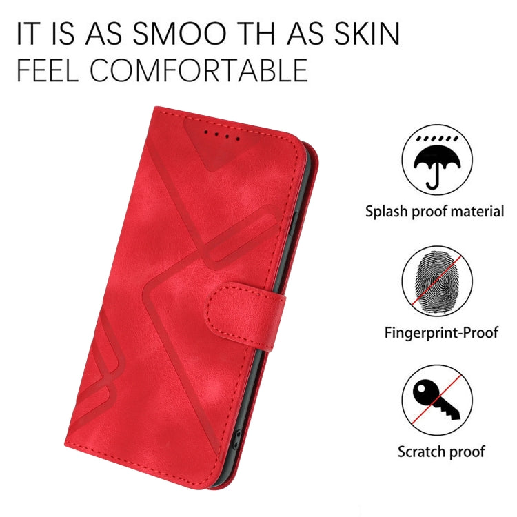 For Honor X8 4G/X30i/Play6T Pro Line Pattern Skin Feel Leather Phone Case(Red) - Honor Cases by buy2fix | Online Shopping UK | buy2fix