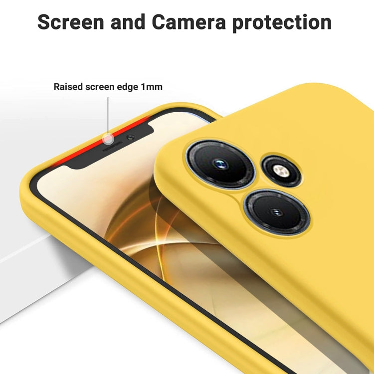 For Infinix Hot 30i Pure Color Liquid Silicone Shockproof Phone Case(Yellow) - Infinix Cases by buy2fix | Online Shopping UK | buy2fix