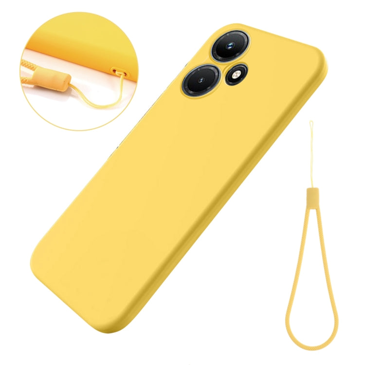 For Infinix Hot 30i Pure Color Liquid Silicone Shockproof Phone Case(Yellow) - Infinix Cases by buy2fix | Online Shopping UK | buy2fix