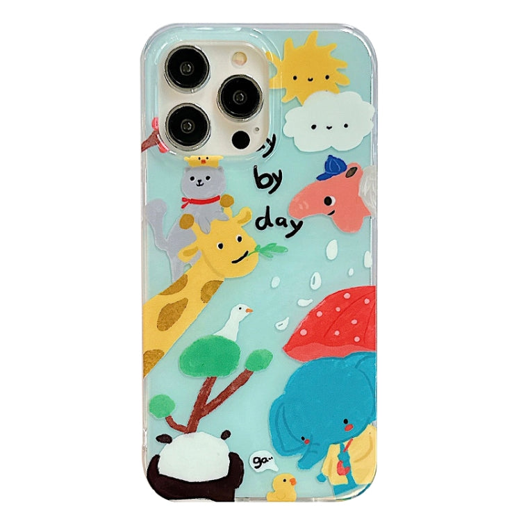 For iPhone 12 Pro IMD Cute Animal Pattern Phone Case(Giraffe) - iPhone 12 / 12 Pro Cases by buy2fix | Online Shopping UK | buy2fix