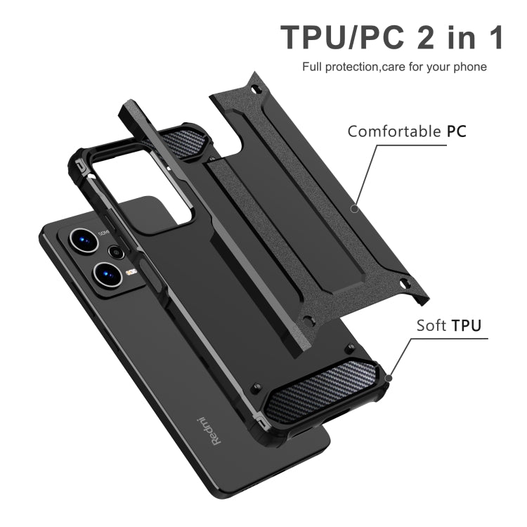 For Xiaomi Redmi Note 12 Pro 5G Speed Magic Armor TPU + PC Combination Phone Case(Black) - Note 12 Pro Cases by buy2fix | Online Shopping UK | buy2fix