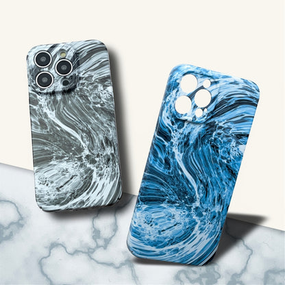 For iPhone 14 Pro Marble Pattern Phone Case(Navy Blue White) - iPhone 14 Pro Cases by buy2fix | Online Shopping UK | buy2fix
