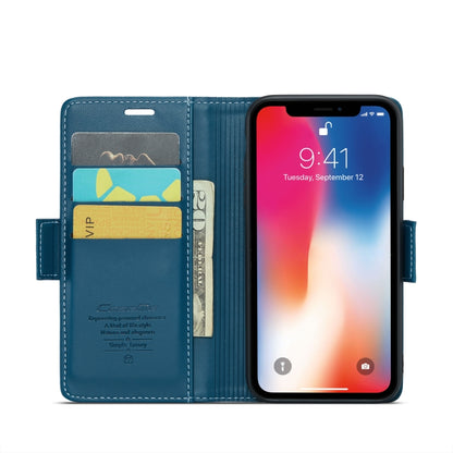 For iPhone XS Max CaseMe 023 Butterfly Buckle Litchi Texture RFID Anti-theft Leather Phone Case(Blue) - More iPhone Cases by CaseMe | Online Shopping UK | buy2fix