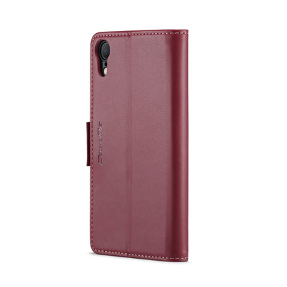 For iPhone XR CaseMe 023 Butterfly Buckle Litchi Texture RFID Anti-theft Leather Phone Case(Wine Red) - More iPhone Cases by CaseMe | Online Shopping UK | buy2fix