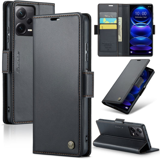 For Xiaomi Redmi Note 12 Pro+ 5G Global CaseMe 023 Butterfly Buckle Litchi Texture RFID Anti-theft Leather Phone Case(Black) - Note 12 Pro+ Cases by CaseMe | Online Shopping UK | buy2fix
