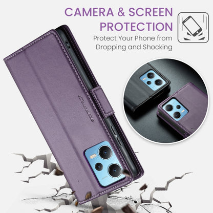 For Xiaomi Poco X5 5G/Redmi Note 12 5G Global CaseMe 023 Butterfly Buckle Litchi Texture RFID Anti-theft Leather Phone Case(Pearly Purple) - Xiaomi Cases by CaseMe | Online Shopping UK | buy2fix