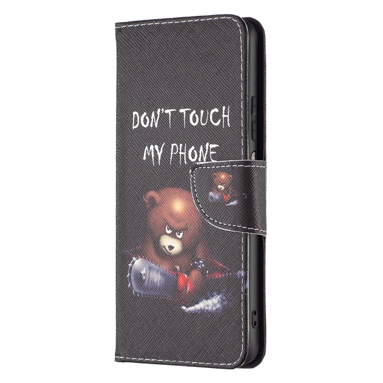 For Xiaomi Redmi Note 12S 4G / Note 11 Colored Drawing Pattern Leather Phone Case(Bear) - Xiaomi Cases by buy2fix | Online Shopping UK | buy2fix