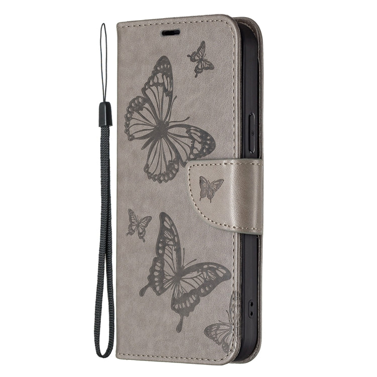 For Xiaomi Civi 3 5G Two Butterflies Embossing Leather Phone Case(Grey) - Xiaomi Cases by buy2fix | Online Shopping UK | buy2fix