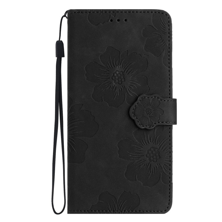 For Xiaomi 12 Lite Flower Embossing Pattern Leather Phone Case(Black) - Xiaomi Cases by buy2fix | Online Shopping UK | buy2fix