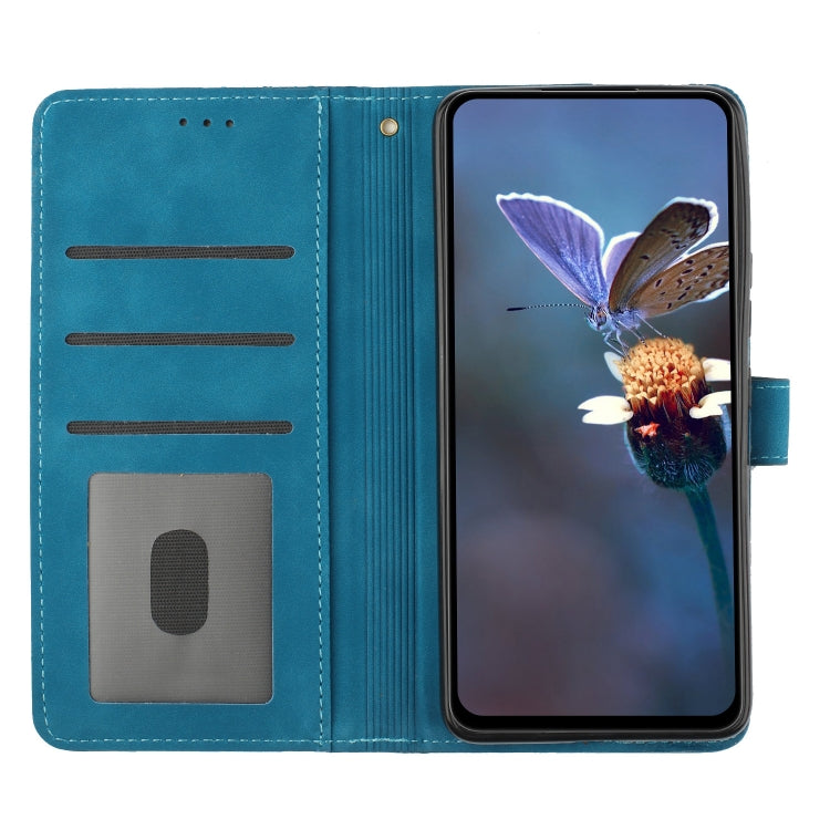 For Xiaomi Redmi 9 Flower Embossing Pattern Leather Phone Case(Blue) - Xiaomi Cases by buy2fix | Online Shopping UK | buy2fix