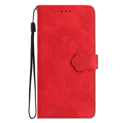 For Xiaomi Redmi 10C Flower Embossing Pattern Leather Phone Case(Red) - Xiaomi Cases by buy2fix | Online Shopping UK | buy2fix