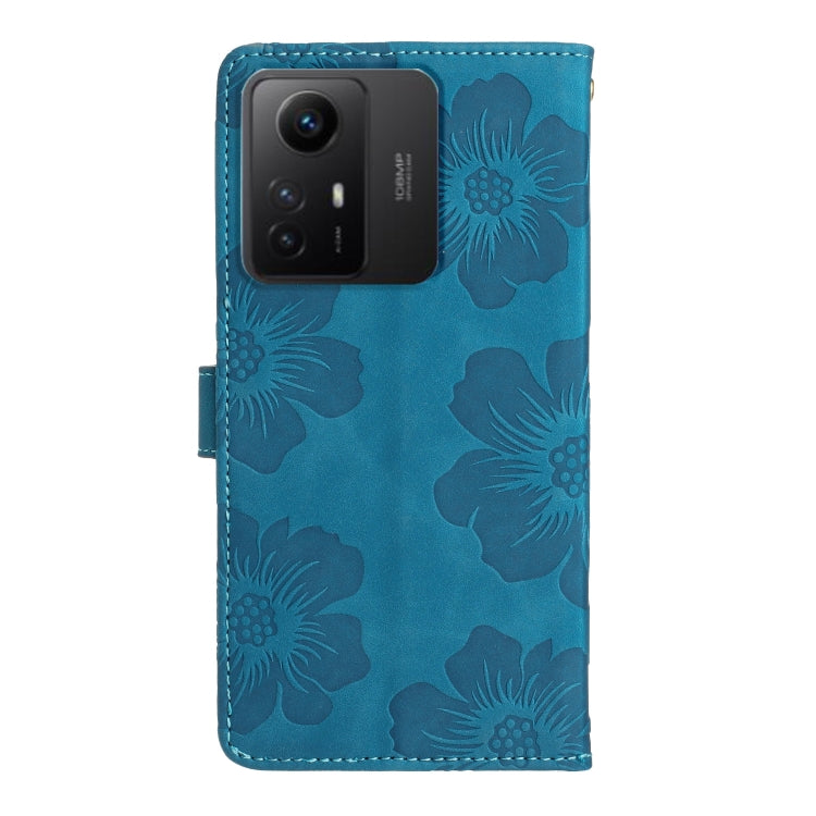 For Xiaomi Redmi Note 12S Flower Embossing Pattern Leather Phone Case(Blue) - Xiaomi Cases by buy2fix | Online Shopping UK | buy2fix