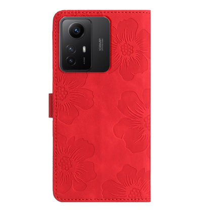 For Xiaomi Redmi Note 12S Flower Embossing Pattern Leather Phone Case(Red) - Xiaomi Cases by buy2fix | Online Shopping UK | buy2fix