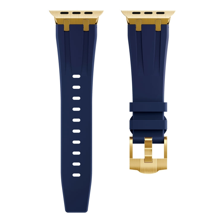 AP Silicone Watch Band For Apple Watch Ultra 49mm(Gold Blue) - Watch Bands by buy2fix | Online Shopping UK | buy2fix