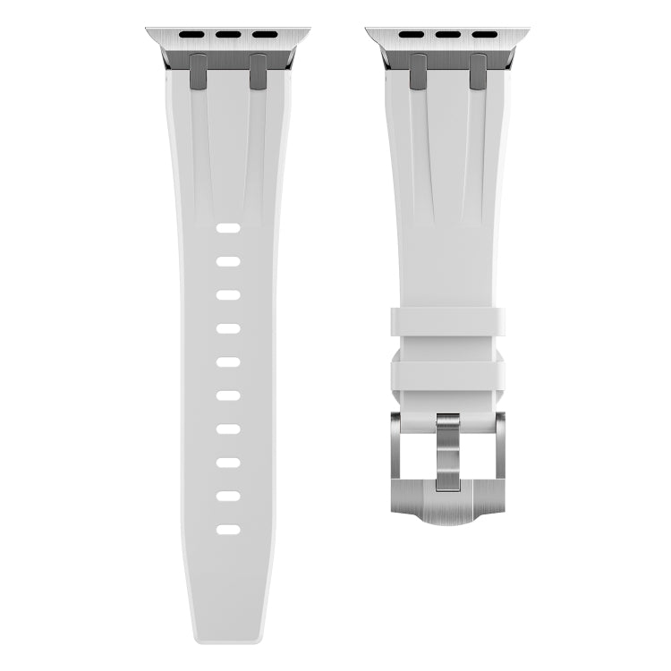 AP Silicone Watch Band For Apple Watch 6 40mm(Silver White) - Watch Bands by buy2fix | Online Shopping UK | buy2fix