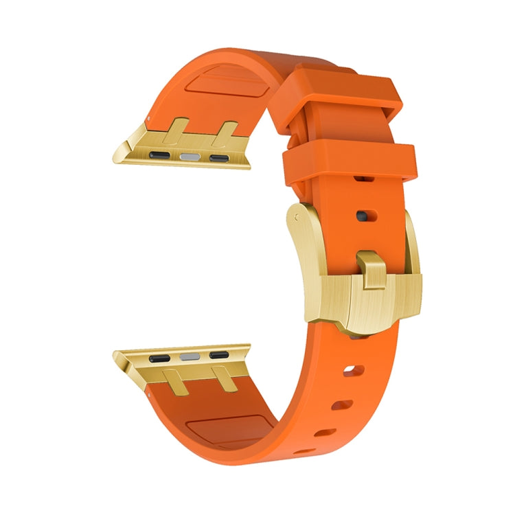 AP Silicone Watch Band For Apple Watch 4 40mm(Gold Orange) - Watch Bands by buy2fix | Online Shopping UK | buy2fix