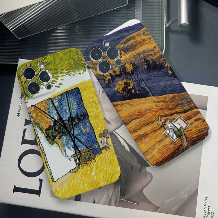 For iPhone 14 Pro Max Precise Hole Oil Painting Pattern PC Phone Case(Inkwash) - iPhone 14 Pro Max Cases by buy2fix | Online Shopping UK | buy2fix