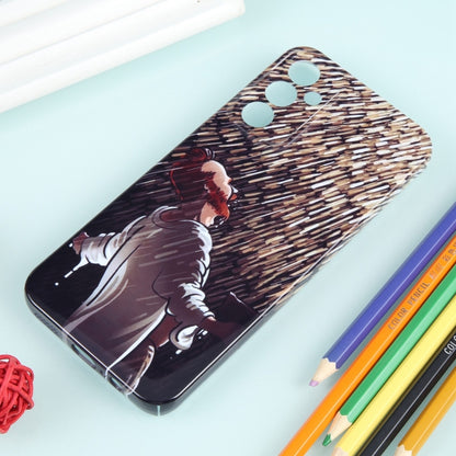 For Samsung Galaxy S22 5G Precise Hole Oil Painting Pattern PC Phone Case(Rain) - Galaxy S22 5G Cases by buy2fix | Online Shopping UK | buy2fix