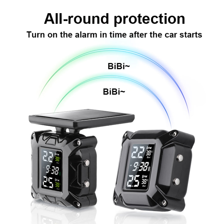 M9 Color Screen Motorcycle Solar Wireless Tire Pressure Monitor With Rear Mirror Bolt Mount - Electrical System by buy2fix | Online Shopping UK | buy2fix