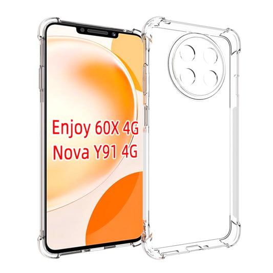 For Huawei Enjoy 60X / nova Y91 Shockproof Non-slip Thickening TPU Phone Case(Transparent) - Huawei Cases by buy2fix | Online Shopping UK | buy2fix