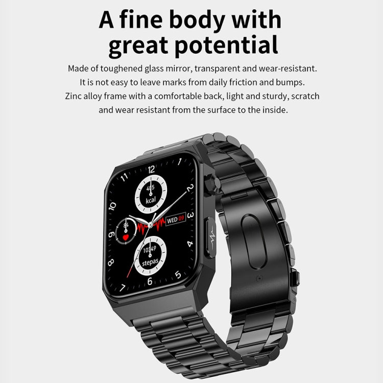 E530 1.91 inch IP68 Waterproof Silicone Band Smart Watch Supports ECG / Non-invasive Blood Sugar(Black) - Smart Watches by buy2fix | Online Shopping UK | buy2fix