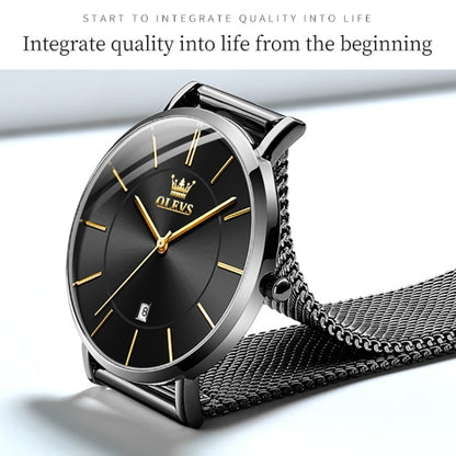 OLEVS 5869 Ladies Business Waterproof Steel Strap Quartz Watch(Black) - Metal Strap Watches by OLEVS | Online Shopping UK | buy2fix