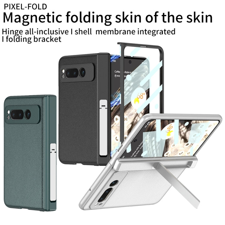 For Google Pixel Fold GKK Integrated Fold Hinge Leather Phone Case with Holder(Green) - Google Cases by GKK | Online Shopping UK | buy2fix