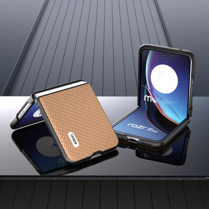 For Motorola Razr 40 Ultra ABEEL Carbon Fiber Texture Protective Phone Case(Yellow) - Motorola Cases by buy2fix | Online Shopping UK | buy2fix