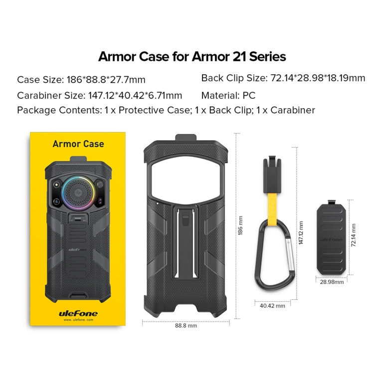For Ulefone Armor 21 Ulefone Back Clip Phone Case with Carabiner(Black) - Ulefone Cases by Ulefone | Online Shopping UK | buy2fix