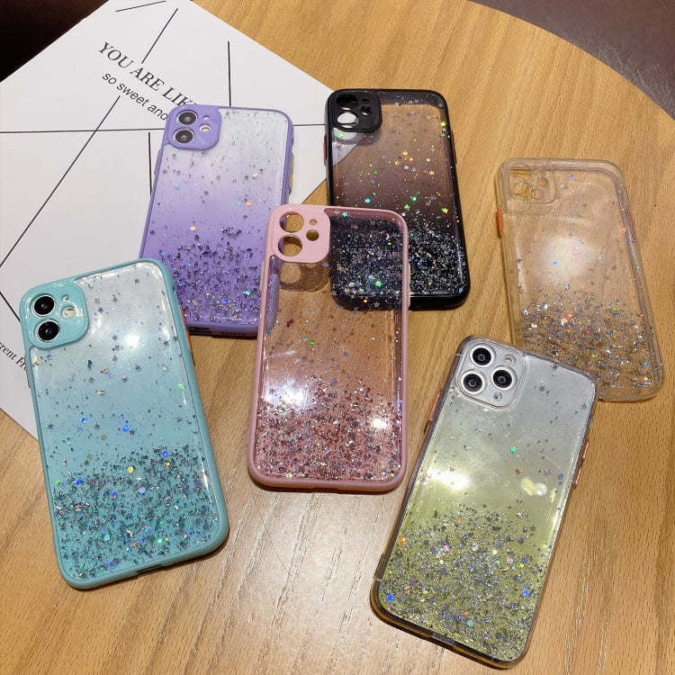 For iPhone 14 Starry Gradient Glitter Powder TPU Phone Case(Purple) - iPhone 14 Cases by buy2fix | Online Shopping UK | buy2fix