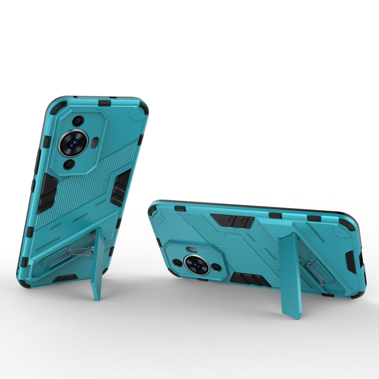 For Huawei nova 11 4G Punk Armor 2 in 1 PC + TPU Phone Case with Holder(Blue) - Huawei Cases by buy2fix | Online Shopping UK | buy2fix