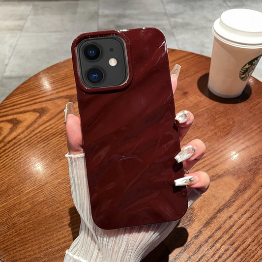 For iPhone 11 Solid Color Wave Texture TPU Phone Case(Wine Red) - iPhone 11 Cases by buy2fix | Online Shopping UK | buy2fix
