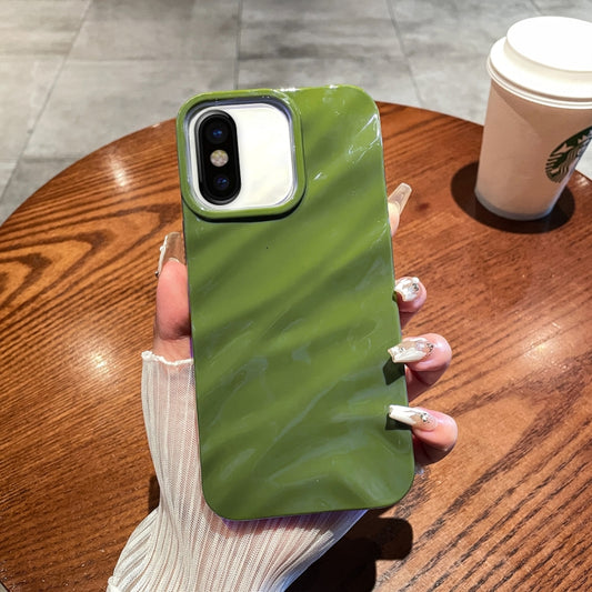 For iPhone X / XS Solid Color Wave Texture TPU Phone Case(Green) - More iPhone Cases by buy2fix | Online Shopping UK | buy2fix