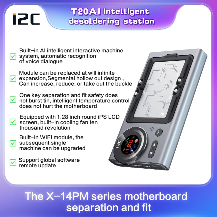 i2C T20 Intelligent Motherboard Middle Layered Heating Platform For iPhone X-13 Series, Plug:US - Repair Platform by buy2fix | Online Shopping UK | buy2fix