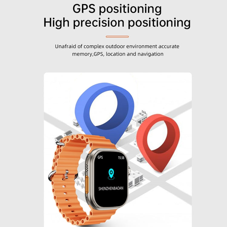WS-E9 Ultra 2.2 inch IP67 Waterproof Metal Buckle Ocean Silicone Band Smart Watch, Support Heart Rate / NFC(Orange) - Smart Watches by buy2fix | Online Shopping UK | buy2fix