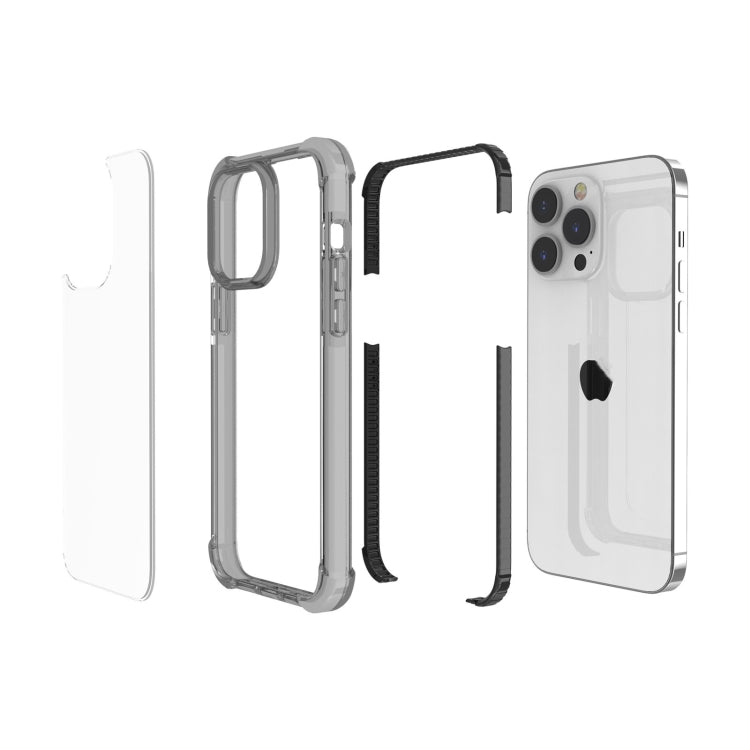 For iPhone 15 Pro Four-corner Shockproof TPU + Acrylic Phone Case(Black) - iPhone 15 Pro Cases by buy2fix | Online Shopping UK | buy2fix