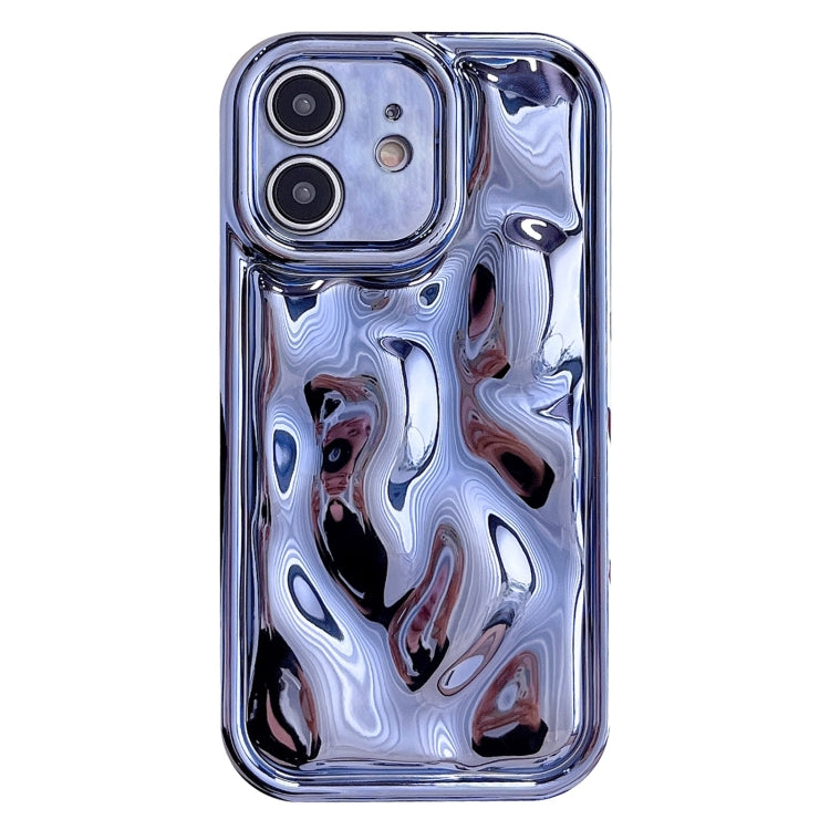 For iPhone 12 Electroplating Meteorite Texture TPU Phone Case(Blue) - iPhone 12 / 12 Pro Cases by buy2fix | Online Shopping UK | buy2fix