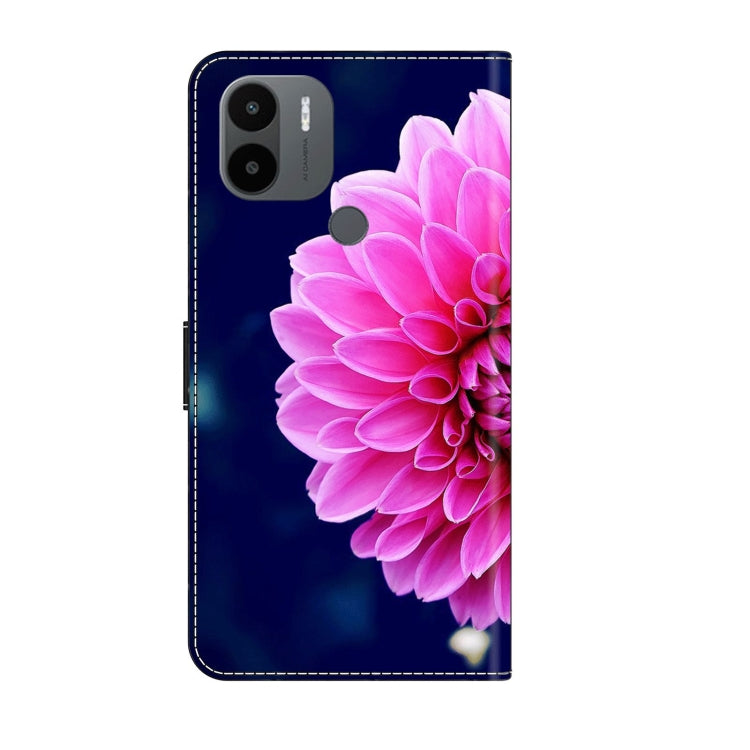 For Xiaomi Redmi A1+ / A2 / A2+ Crystal 3D Shockproof Protective Leather Phone Case(Pink Petals) - Xiaomi Cases by buy2fix | Online Shopping UK | buy2fix