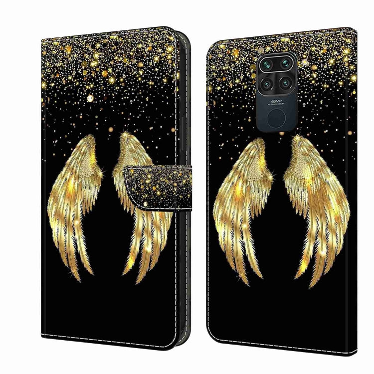 For Xiaomi Redmi Note 9 Crystal 3D Shockproof Protective Leather Phone Case(Golden Wings) - Xiaomi Cases by buy2fix | Online Shopping UK | buy2fix