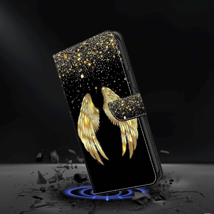 For Xiaomi Redmi Note 10 4G Crystal 3D Shockproof Protective Leather Phone Case(Golden Wings) - Xiaomi Cases by buy2fix | Online Shopping UK | buy2fix