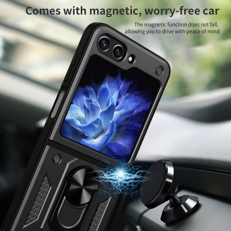 For Samsung Galaxy Z Flip5 Armor Magnetic Bracket TPU+PC Phone Case(Blue) - Galaxy Z Flip5 Cases by buy2fix | Online Shopping UK | buy2fix