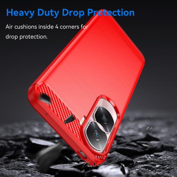 For Honor 90 Lite Brushed Texture Carbon Fiber TPU Phone Case(Red) - Honor Cases by buy2fix | Online Shopping UK | buy2fix