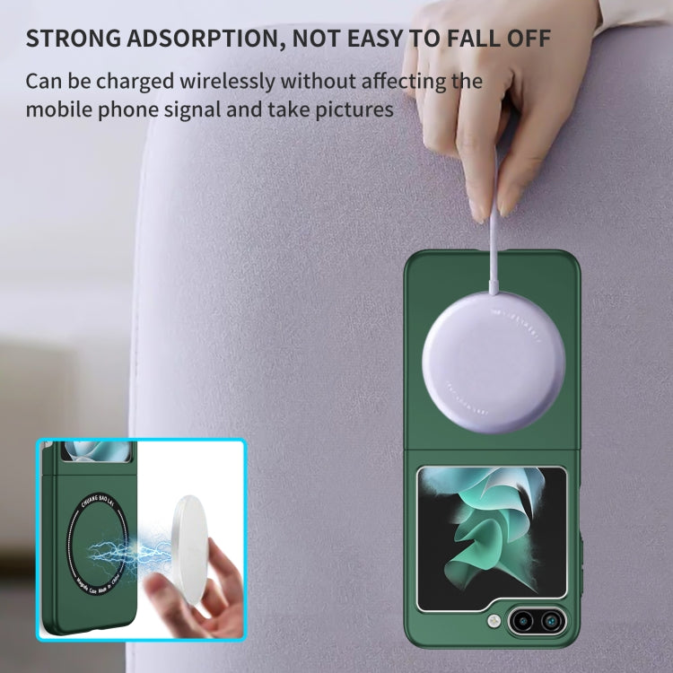 For Samsung Galaxy Z Flip5 5G Magsafe Magnetic Folding PC Phone Case(Green) - Galaxy Z Flip5 Cases by buy2fix | Online Shopping UK | buy2fix